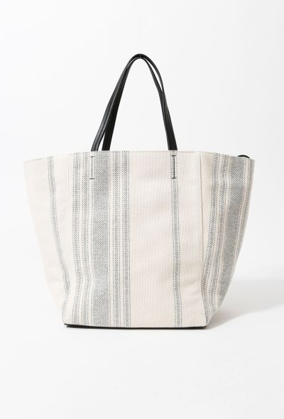 Céline Striped Canvas Phantom Tote - 1 Céline Striped Canvas Phantom Tote - 1