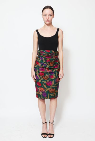 Emanuel Ungaro Vintage Ruched Floral Skirt - 1 Emanuel Ungaro Vintage Ruched Floral Skirt - 1