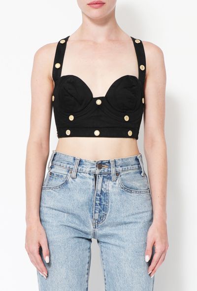 Gianni Versace '90s Medallion Bralette Top - 1