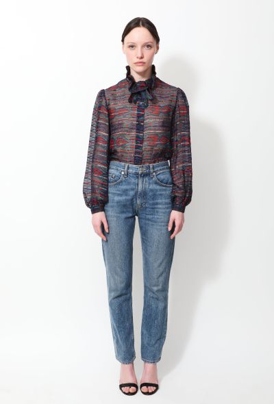 Lanvin 70s Ruffled Lavallière Silk Blouse - 1 Lanvin 70s Ruffled Lavallière Silk Blouse - 1