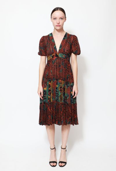 Ossie Clark RARE 1973 Abstract Crêpe Dress - 1 Ossie Clark RARE 1973 Abstract Crêpe Dress - 1