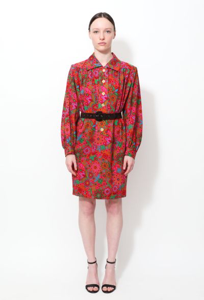 Saint Laurent F/W 1990 Floral Print Tunic Dress - 1 Saint Laurent F/W 1990 Floral Print Tunic Dress - 1
