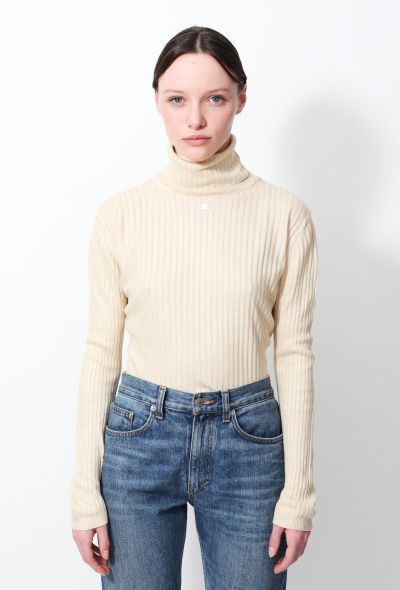 Courrèges 60s Ribbed Turtleneck Sweater - 1 Courrèges 60s Ribbed Turtleneck Sweater - 1
