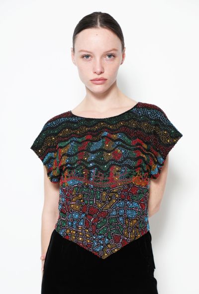 STUNNING Karl Lagerfeld S/S 1986 Mosaic Beaded Top - 1 STUNNING Karl Lagerfeld S/S 1986 Mosaic Beaded Top - 1