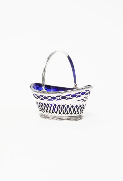 Vintage Objects & Decor 30s Silver Cobalt Mini Basket - 1 Vintage Objects & Decor 30s Silver Cobalt Mini Basket - 1