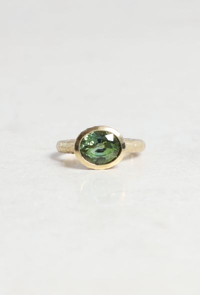 Vintage Fine Jewelry 18k Gold & Green Tourmaline Ring - 1 Vintage Fine Jewelry 18k Gold & Green Tourmaline Ring - 1