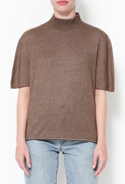 Chanel F/W 1998 Cashmere Pearl Trim Top - 1 Chanel F/W 1998 Cashmere Pearl Trim Top - 1