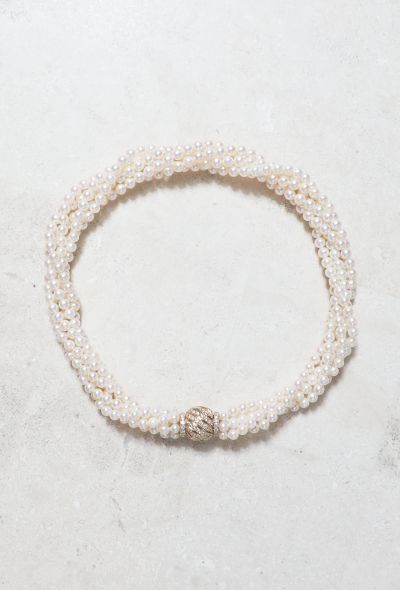 Vintage Fine Jewelry Mathon 18K Gold, Cultured Pearl and Diamond Necklace - 1 Vintage Fine Jewelry Mathon 18K Gold, Cultured Pearl and Diamond Necklace - 1