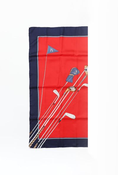 Céline Vintage Golf Club Graphic Silk Scarf - 1 Céline Vintage Golf Club Graphic Silk Scarf - 1