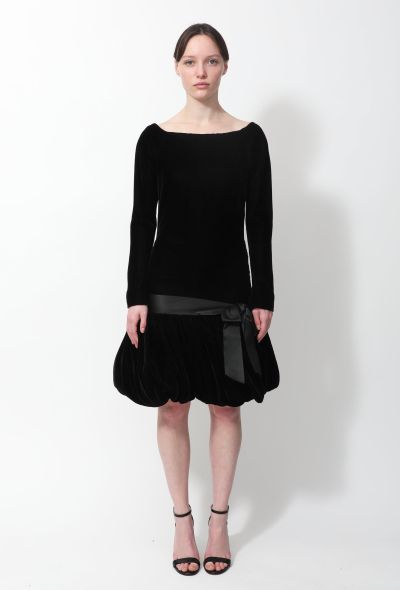 Saint Laurent Vintage Couture Velvet Ruffled Dress - 1 Saint Laurent Vintage Couture Velvet Ruffled Dress - 1