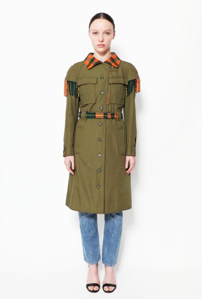 Courrèges 70s Couture Plaid Fringe Cargo Coat - 1 Courrèges 70s Couture Plaid Fringe Cargo Coat - 1