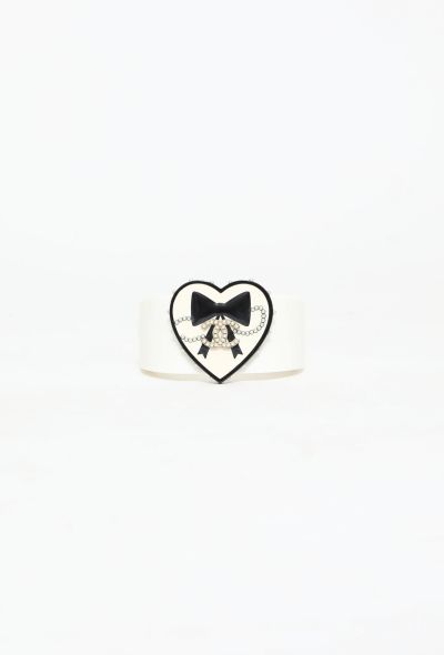 Chanel Embellished Heart Pendant Resin Cuff - 1