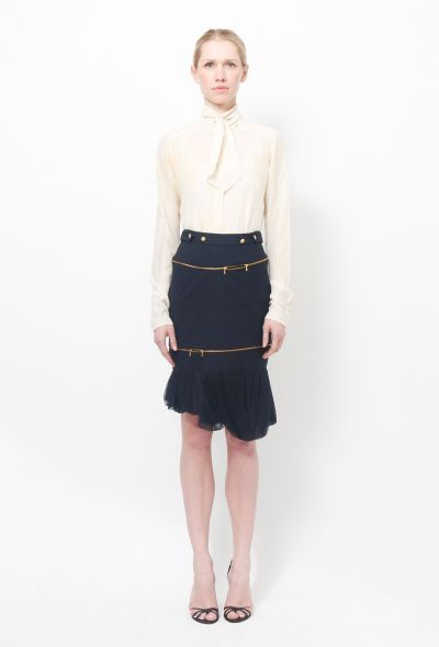 Balenciaga S/S 2005 Navy Zip Skirt - 1 Balenciaga S/S 2005 Navy Zip Skirt - 1