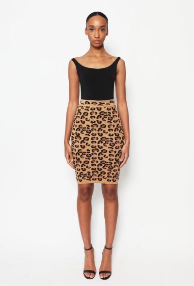 Alaïa F/W 1991 Leopard Knit Skirt - 1