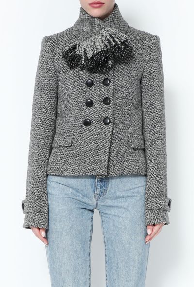 Balenciaga Cropped Wool Fringe Jacket - 1 Balenciaga Cropped Wool Fringe Jacket - 1