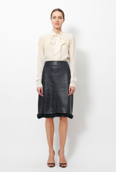 Chanel Leather Fur Lined Skirt - 1 Chanel Leather Fur Lined Skirt - 1