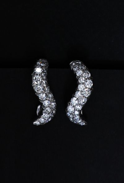 Vintage Fine Jewelry Mathon 18K Gold and Diamond Clip Earrings - 1 Vintage Fine Jewelry Mathon 18K Gold and Diamond Clip Earrings - 1