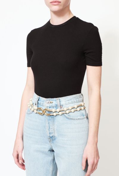 Chanel Resort 2001 Fantasy Pearl Metallic Cord Belt - 1 Chanel Resort 2001 Fantasy Pearl Metallic Cord Belt - 1