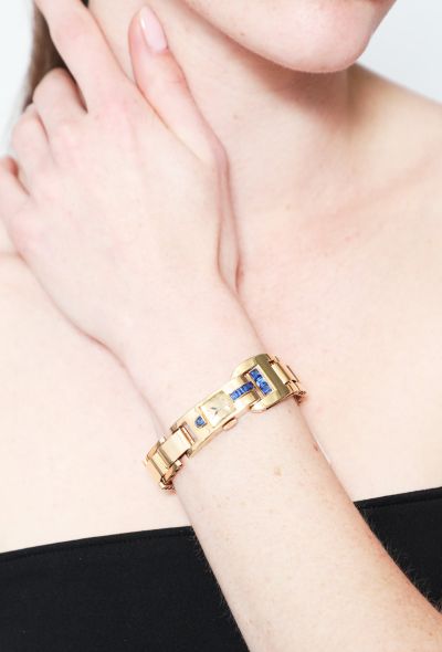 Vintage Fine Jewelry Lacloche 18k Gold & Sapphire Wristwatch - 2 Vintage Fine Jewelry Lacloche 18k Gold & Sapphire Wristwatch - 2