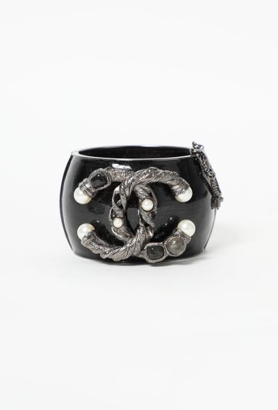 Chanel Iridescent 'CC' Pearl Embellished Cuff - 1 Chanel Iridescent 'CC' Pearl Embellished Cuff - 1