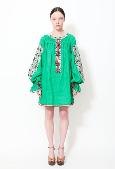 Vita Kin Embroidered Linen Tassel Tunic - 1