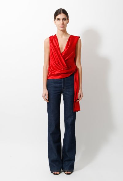 Saint Laurent Vintage V Draped Silk Top - 1 Saint Laurent Vintage V Draped Silk Top - 1