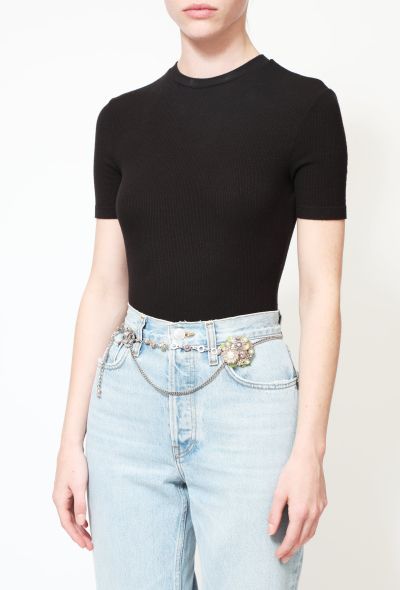 Chanel STUNNING S/S 2005 Floral Charm 'CC' Chainlink Belt - 1 Chanel STUNNING S/S 2005 Floral Charm 'CC' Chainlink Belt - 1