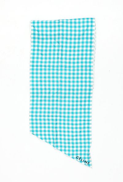 Céline Gingham Silk Scarf - 1 Céline Gingham Silk Scarf - 1