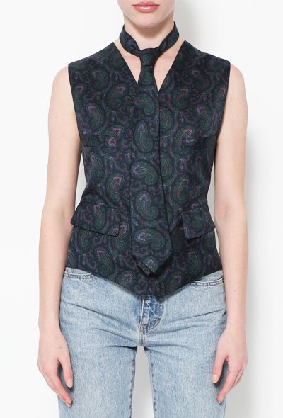 Hermès Vintage Paisley Silk Vest & Tie - 1 Hermès Vintage Paisley Silk Vest & Tie - 1