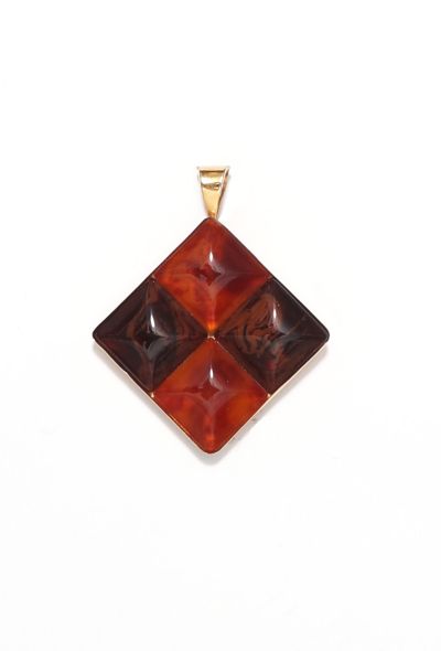 Exquisite Vintage 70s R. Scemama Amber Pendant - 1 Exquisite Vintage 70s R. Scemama Amber Pendant - 1