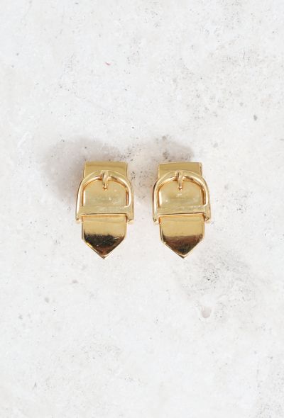 Christian Dior Metallic 'D' Belt Clip Earrings - 1 Christian Dior Metallic 'D' Belt Clip Earrings - 1