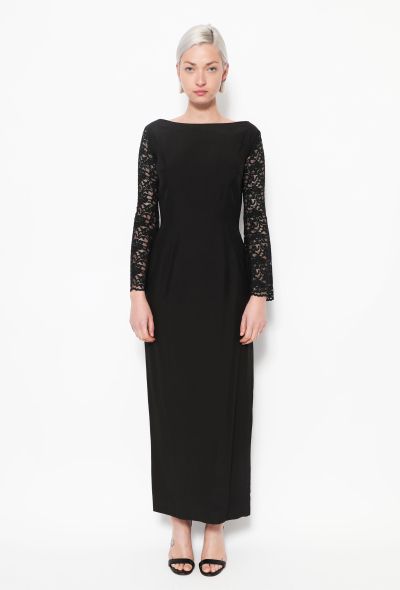 Dolce & Gabbana 90s Lace Sleeve Crêpe Dress - 1 Dolce & Gabbana 90s Lace Sleeve Crêpe Dress - 1
