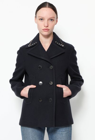 Valentino Pre-Fall 2016 Rockstud Peacoat - 1 Valentino Pre-Fall 2016 Rockstud Peacoat - 1