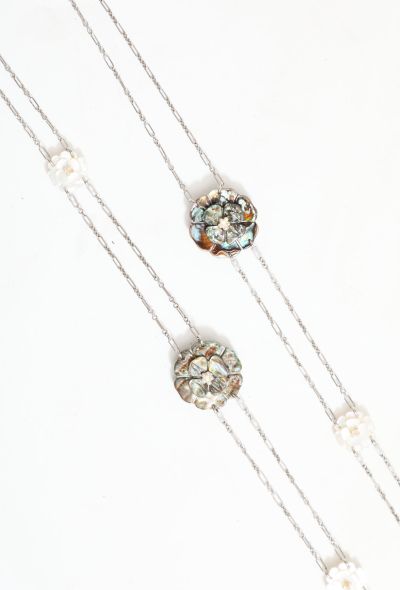 Chanel 1998 Mother of Pearl Floral Chainlink Sautoir - 1 Chanel 1998 Mother of Pearl Floral Chainlink Sautoir - 1