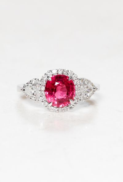 Modern Fine Jewelry 18k Gold, Pink Tourmaline & Diamond Ring - 1 Modern Fine Jewelry 18k Gold, Pink Tourmaline & Diamond Ring - 1