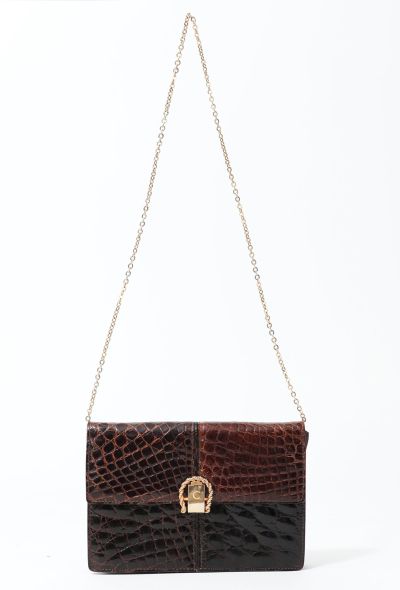 Céline '70s Crocodile Chainlink Shoulder Bag - 2