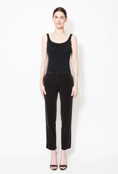 Chanel Quilted 'CC' Trim Corduroy Trousers - 1 Chanel Quilted 'CC' Trim Corduroy Trousers - 1