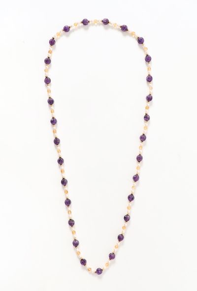 Exquisite Vintage Amethyst Beaded Pearl Necklace - 1 Exquisite Vintage Amethyst Beaded Pearl Necklace - 1