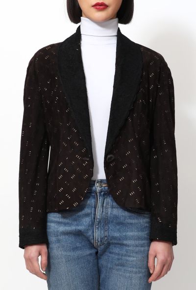 Christian Dior 99 Suede & Lace Trim Blazer - 1