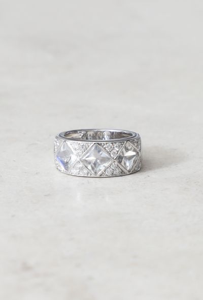 Vintage Fine Jewelry Mathon 18K Gold Moonstone & Diamond Ring - 1 Vintage Fine Jewelry Mathon 18K Gold Moonstone & Diamond Ring - 1