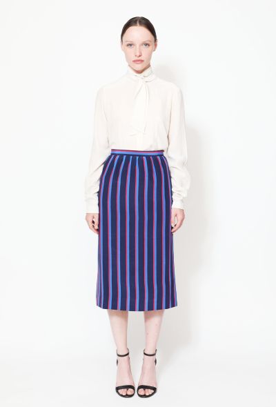 Céline Vintage Striped High-Waisted Silk Skirt - 1 Céline Vintage Striped High-Waisted Silk Skirt - 1