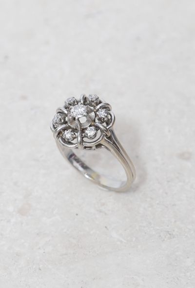 Vintage Fine Jewelry 1960s 18k Gold & Diamond Floral Ring - 1 Vintage Fine Jewelry 1960s 18k Gold & Diamond Floral Ring - 1