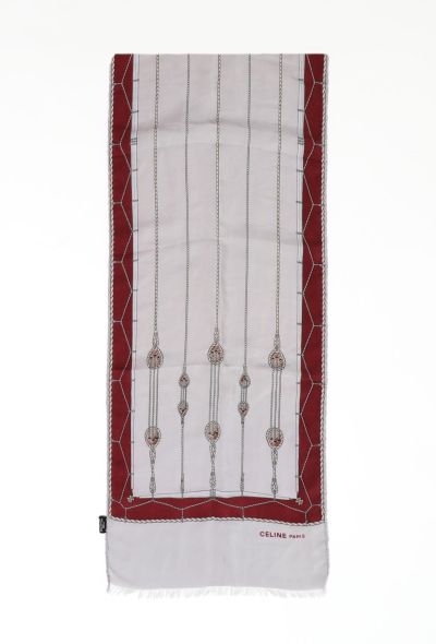 Céline Vintage Silk Graphic Printed Scarf - 1 Céline Vintage Silk Graphic Printed Scarf - 1