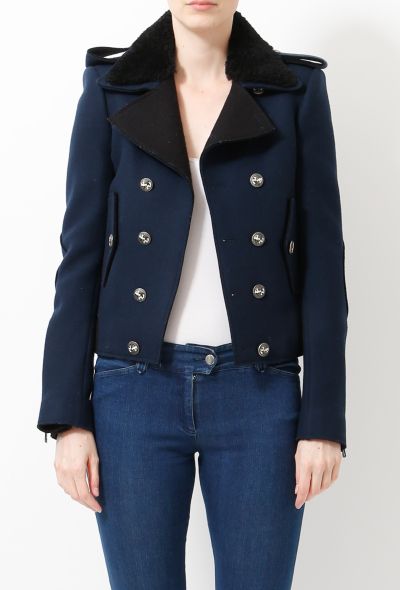 Balenciaga 2007 Shearling Military Felt Jacket - 1