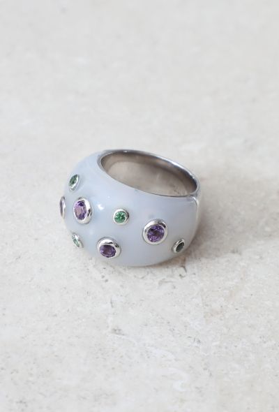 Vintage Fine Jewelry Mathon 18K Gold Chalcedony Ring - 1 Vintage Fine Jewelry Mathon 18K Gold Chalcedony Ring - 1