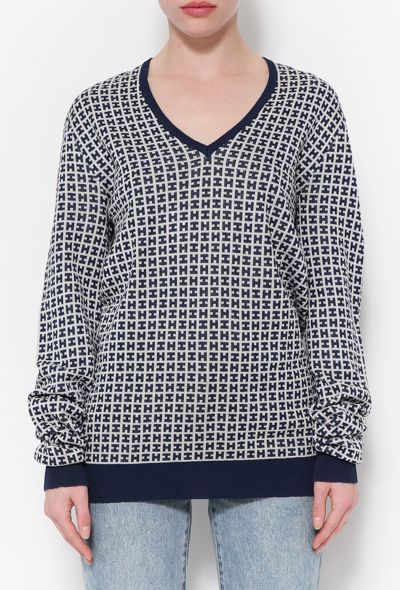 Hermès Vintage Monogram Knit Pullover - 1 Hermès Vintage Monogram Knit Pullover - 1