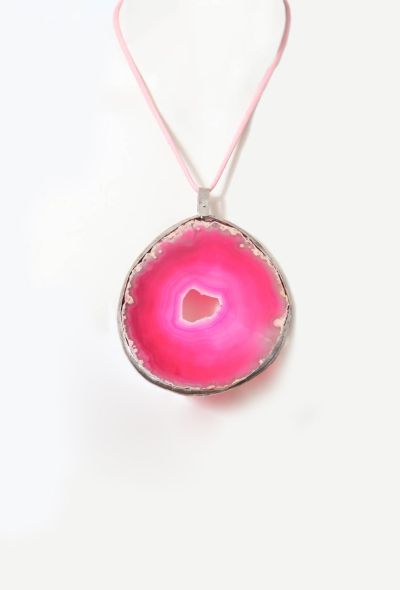 Exquisite Vintage Pink Geode Pendant - 1 Exquisite Vintage Pink Geode Pendant - 1