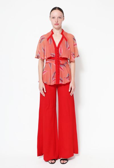 Ossie Clark COLLECTOR 1972 Feather Print Crêpe Ensemble - 1 Ossie Clark COLLECTOR 1972 Feather Print Crêpe Ensemble - 1