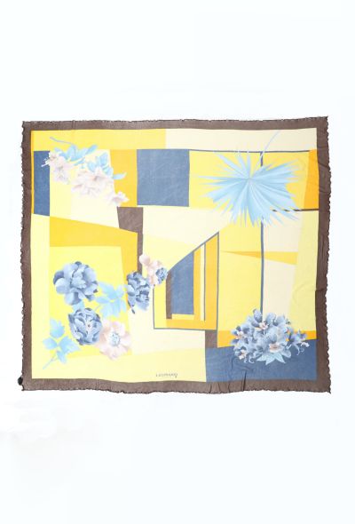 Exquisite Vintage Leonard Floral & Geometric Print Scarf - 1 Exquisite Vintage Leonard Floral & Geometric Print Scarf - 1