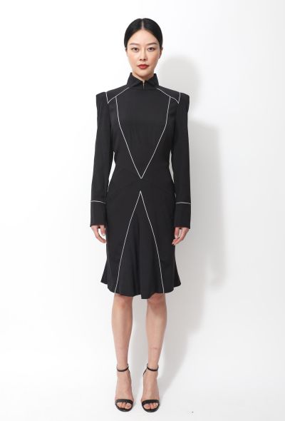 Thierry Mugler 1979 Couture Trimmed Midi Dress - 1 Thierry Mugler 1979 Couture Trimmed Midi Dress - 1